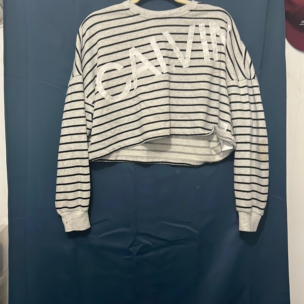 Cropped stripe Calvin klein sweater